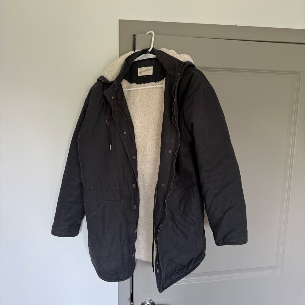 Universal Thread women’s canvas winter parka sherpa lined with removable hood